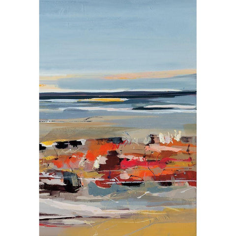 The Beach III Black Modern Wood Framed Art Print by Fitzsimmons, A.