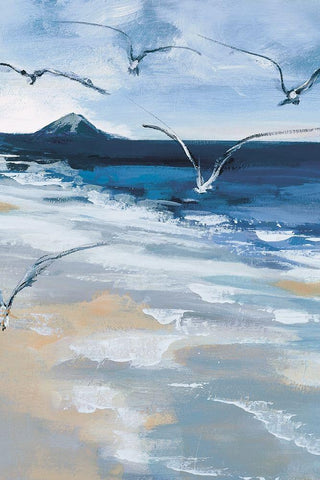 Pacific Breezes II White Modern Wood Framed Art Print with Double Matting by Fitzsimmons, A.