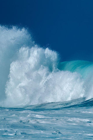 Breaking Waves I White Modern Wood Framed Art Print with Double Matting by Frates, Dennis