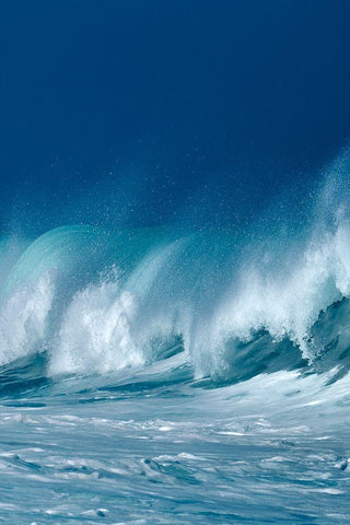 Breaking Waves II White Modern Wood Framed Art Print with Double Matting by Frates, Dennis