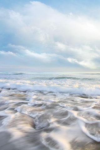 Seafoam II White Modern Wood Framed Art Print with Double Matting by Celebrate Life Gallery