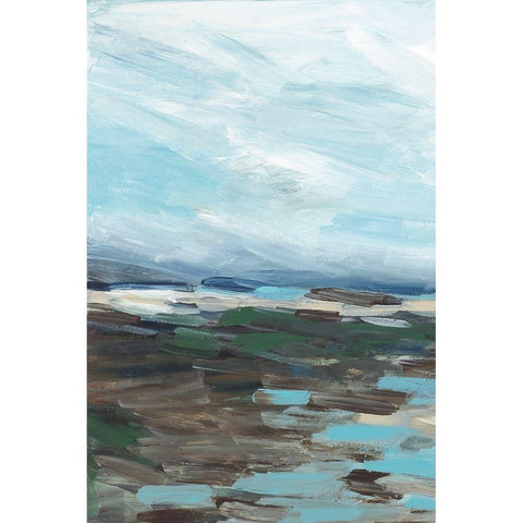 Somewhere On The Beach Black Modern Wood Framed Art Print with Double Matting by Pasion, Wani
