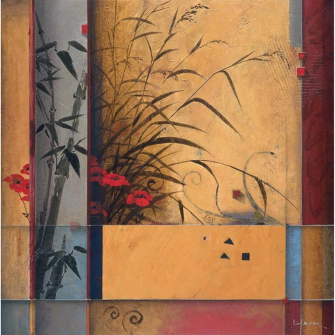 Bamboo Division Black Modern Wood Framed Art Print by Li-Leger, Don