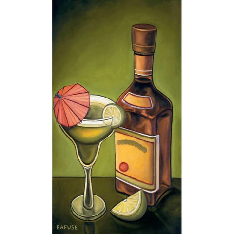 Lime Margarita Gold Ornate Wood Framed Art Print with Double Matting by Rafuse, Will