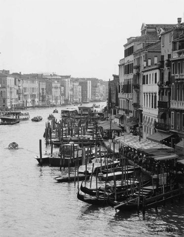 Array of Boats Venice Black Ornate Wood Framed Art Print with Double Matting by Schick, Cyndi