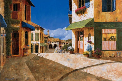 On My Way to the Market White Modern Wood Framed Art Print with Double Matting by Archambault, Gilles