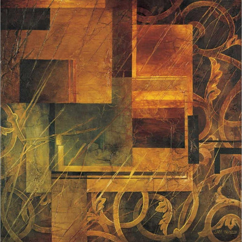 Visual Patterns I Gold Ornate Wood Framed Art Print with Double Matting by Thompson, Linda