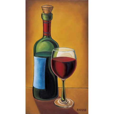 Red Wine White Modern Wood Framed Art Print by Rafuse, Will