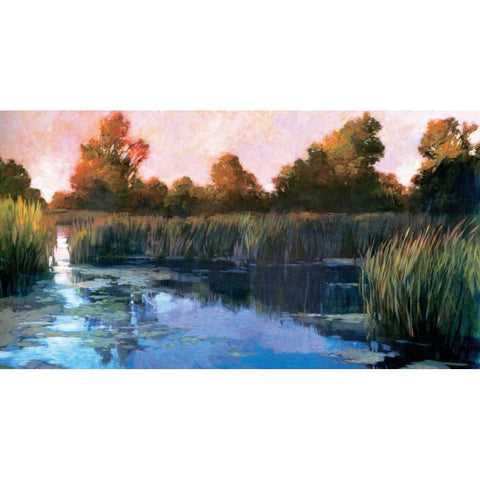 The Lily Pond Gold Ornate Wood Framed Art Print with Double Matting by Craig, Philip