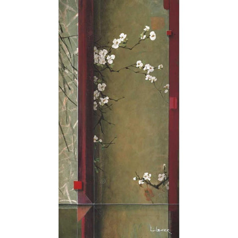 Blossom Tapestry I White Modern Wood Framed Art Print by Li-Leger, Don