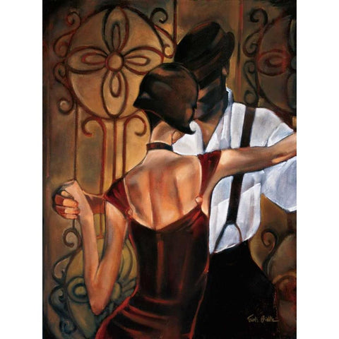Evening Tango Black Modern Wood Framed Art Print with Double Matting by Biddle, Trish