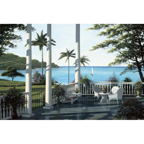 Caribbean Comfort Black Modern Wood Framed Art Print with Double Matting by Saunders, Bill