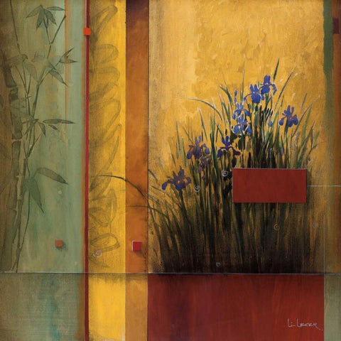 Terrazzo Garden Gold Ornate Wood Framed Art Print with Double Matting by Li-Leger, Don