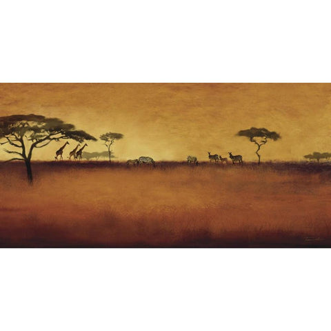 Serengeti I White Modern Wood Framed Art Print by Venter, Tandi