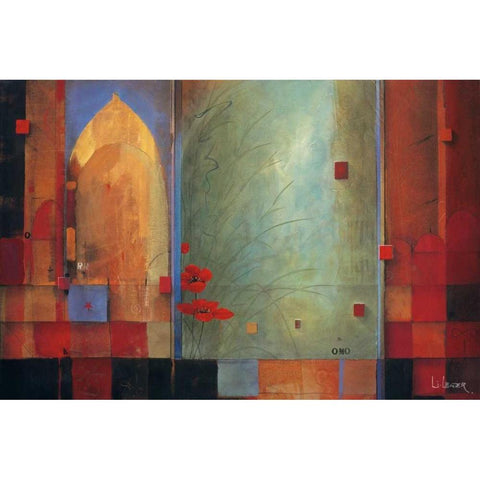 Passage to India Black Modern Wood Framed Art Print by Li-Leger, Don