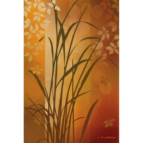 Autumn Sunset II White Modern Wood Framed Art Print by Aparicio, Edward