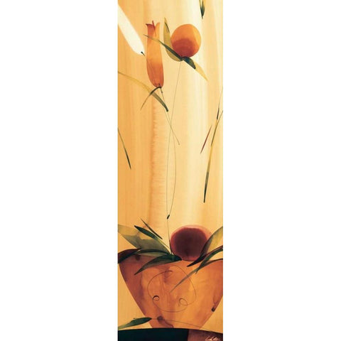 Slender Florals I Gold Ornate Wood Framed Art Print with Double Matting by Abellan, Lola