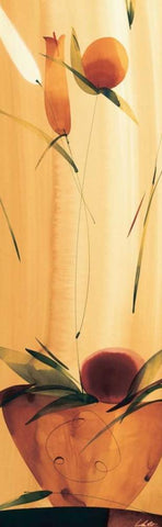 Slender Florals I White Modern Wood Framed Art Print with Double Matting by Abellan, Lola