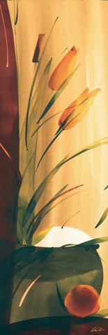 Slender Florals II Black Ornate Wood Framed Art Print with Double Matting by Abellan, Lola