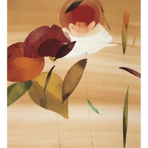 Floral Inspiration II Black Modern Wood Framed Art Print with Double Matting by Abellan, Lola