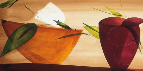 Flores Frescas II White Modern Wood Framed Art Print with Double Matting by Abellan, Lola