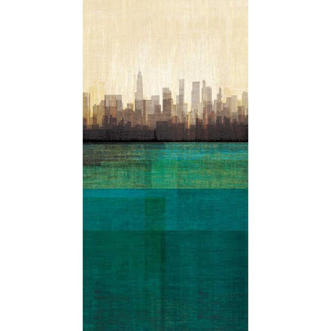 Metropolitan Jewel-Box - Emerald Black Modern Wood Framed Art Print with Double Matting by Amori