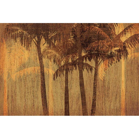 Sunset Palms III White Modern Wood Framed Art Print by Amori