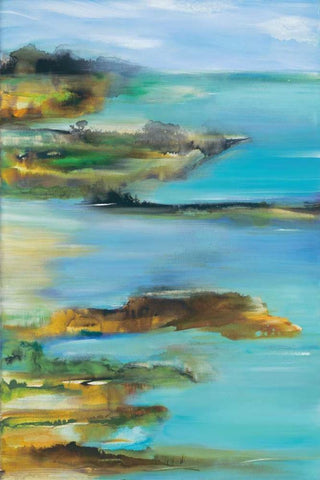 Far and Away White Modern Wood Framed Art Print with Double Matting by Brenner, Deborah