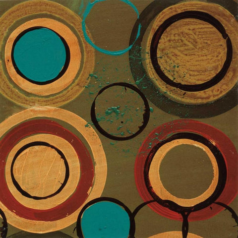 Circle Designs I White Modern Wood Framed Art Print with Double Matting by Bernsen, Leslie