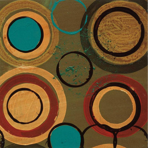 Circle Designs I Black Modern Wood Framed Art Print by Bernsen, Leslie