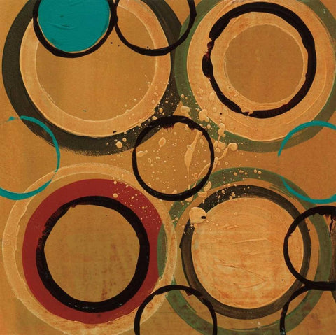 Circle Designs II Black Ornate Wood Framed Art Print with Double Matting by Bernsen, Leslie
