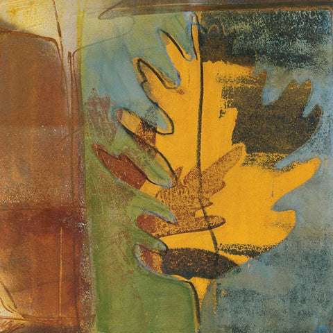 Dancing Leaf Black Modern Wood Framed Art Print by Bernsen, Leslie