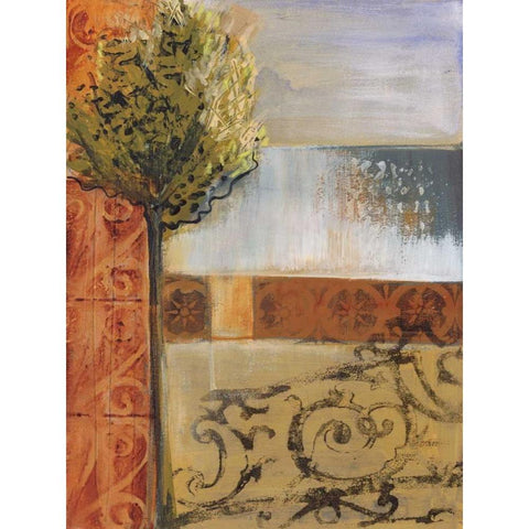 Beyond the Gate Black Modern Wood Framed Art Print with Double Matting by Bernsen, Leslie