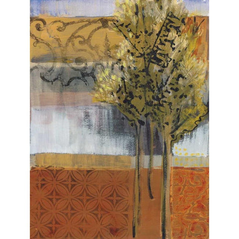 Edge of the Path Gold Ornate Wood Framed Art Print with Double Matting by Bernsen, Leslie