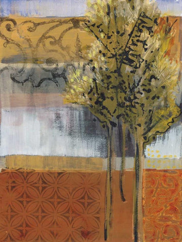 Edge of the Path White Modern Wood Framed Art Print with Double Matting by Bernsen, Leslie