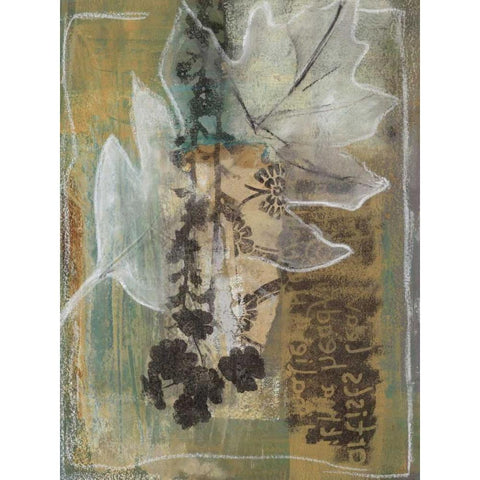 Leaf Luminescence I Black Modern Wood Framed Art Print with Double Matting by Bernsen, Leslie
