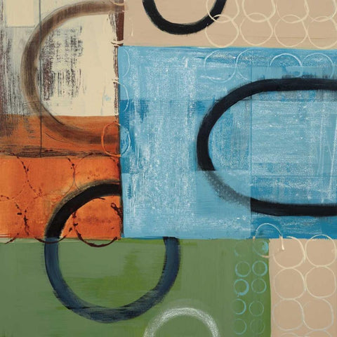 Going in Circles Black Modern Wood Framed Art Print with Double Matting by Bernsen, Leslie