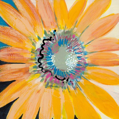 Sunshine Flower IV White Modern Wood Framed Art Print by Bernsen, Leslie