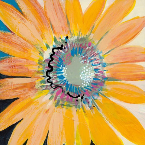 Sunshine Flower IV White Modern Wood Framed Art Print with Double Matting by Bernsen, Leslie