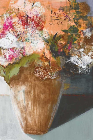 Two Dozen Blooms White Modern Wood Framed Art Print with Double Matting by Bernsen, Leslie