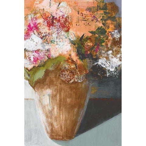 Two Dozen Blooms Black Modern Wood Framed Art Print by Bernsen, Leslie