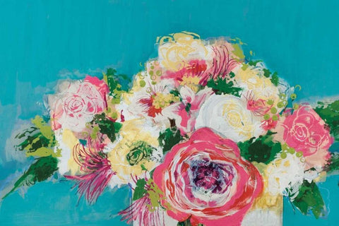 First Blooms White Modern Wood Framed Art Print with Double Matting by Bernsen, Leslie