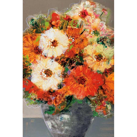 In Full Bloom White Modern Wood Framed Art Print by Bernsen, Leslie