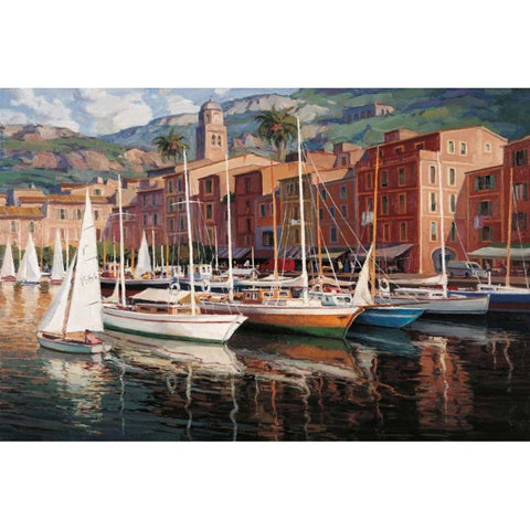 Porto Fino Gold Ornate Wood Framed Art Print with Double Matting by Bueno, Pascual