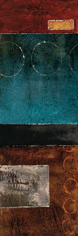 Linear I White Modern Wood Framed Art Print with Double Matting by Blake, W.