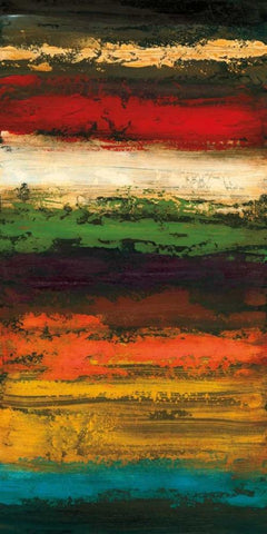 Nightlite II White Modern Wood Framed Art Print with Double Matting by Blake, W.