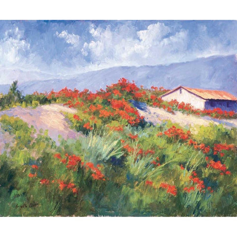 Spring Poppies White Modern Wood Framed Art Print by Curt, Brigitte