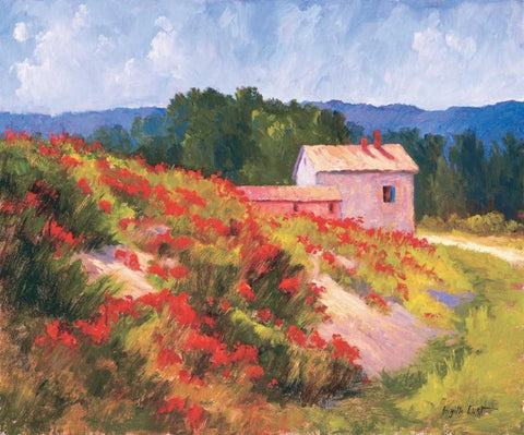 Late Spring Poppies Black Ornate Wood Framed Art Print with Double Matting by Curt, Brigitte