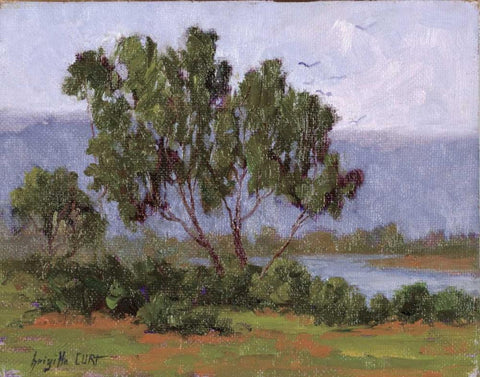 Rivages Series I White Modern Wood Framed Art Print with Double Matting by Curt, Brigitte