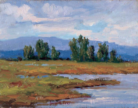 Rivages Series I White Modern Wood Framed Art Print with Double Matting by Curt, Brigitte